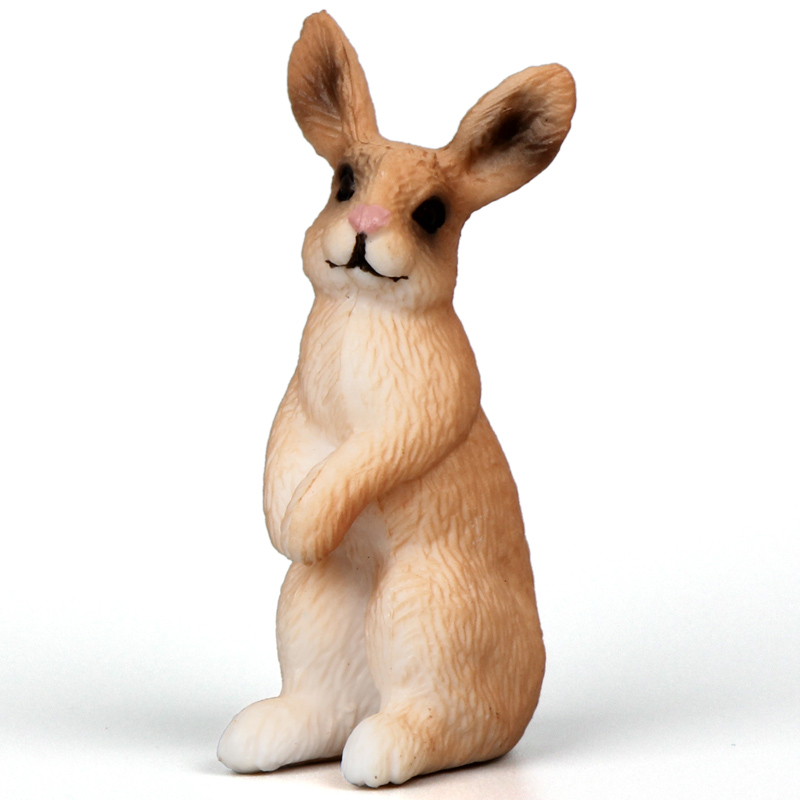 mechile仿真动物模型牧场农场套装玩具家禽猪马牛羊兔子鸡 站立兔