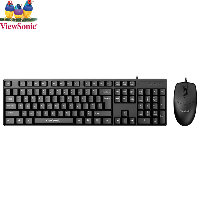 优派（ViewSonic) CU1250静音版 键鼠套装 有线键鼠套装 办公键鼠套装 静音 防泼溅 电脑键盘 黑色