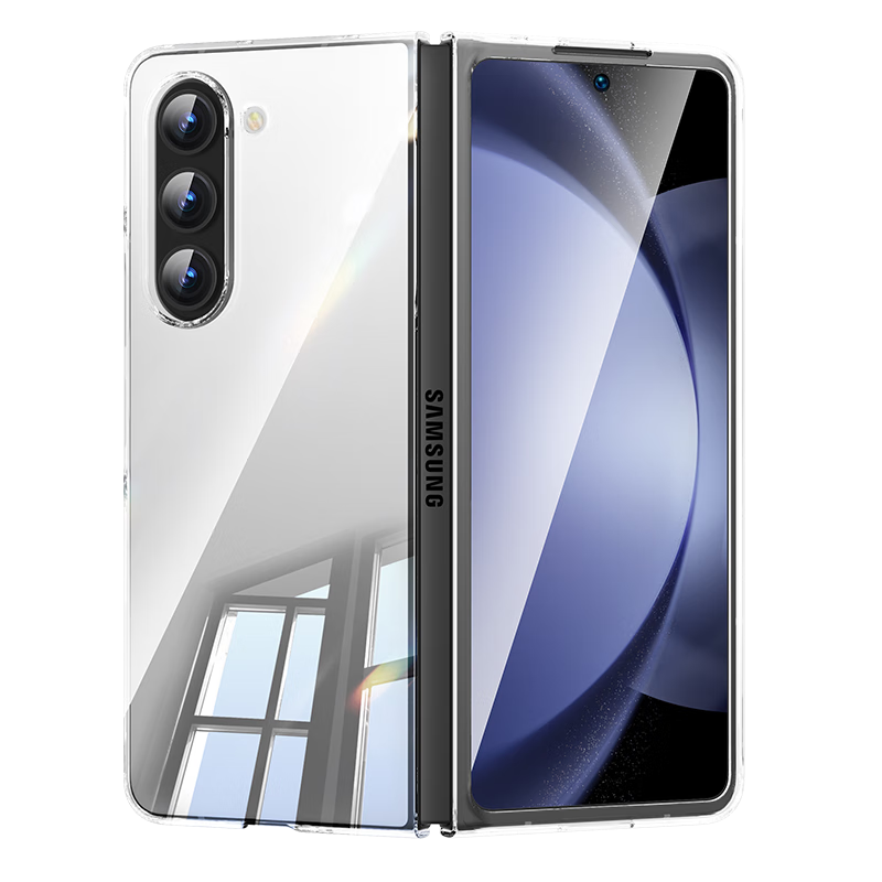 毕亚兹适用三星zfold5/w24手机壳 ZFold5/W24折叠屏保护套全包防护超轻薄散热防摔耐磨透明壳JK352-透明