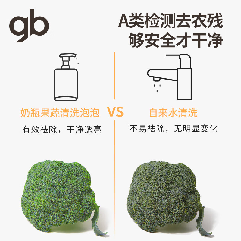 好孩子婴儿奶瓶泡泡清洁剂宝宝果蔬餐具洗剂洗洁剂奶瓶清洗液 500ml*1瓶