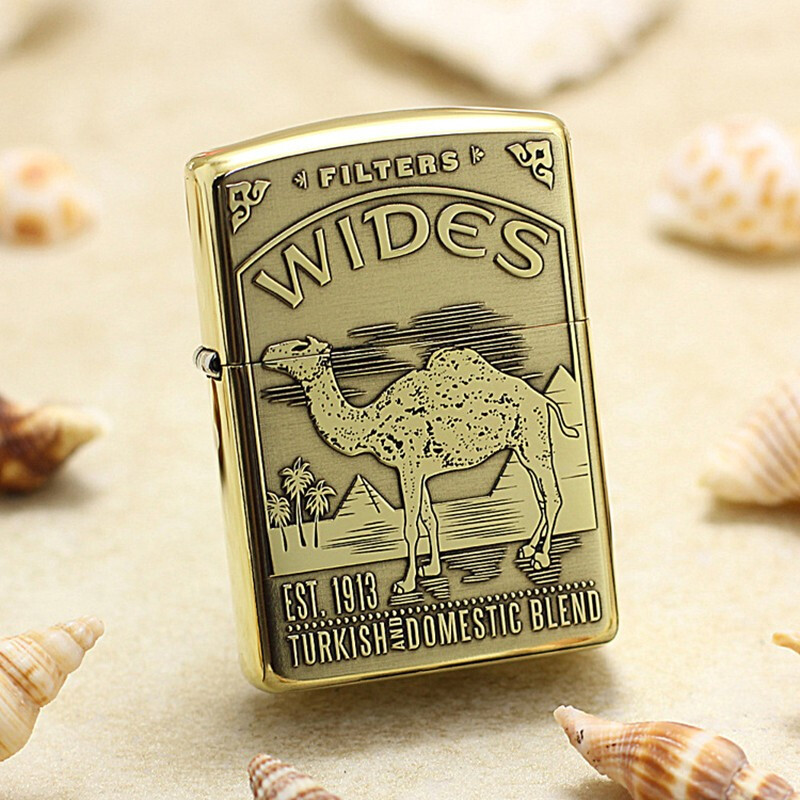 zippo之宝zippo防风打火机 盔甲机骆驼 男士zp个性礼品送礼zppo 黄铜