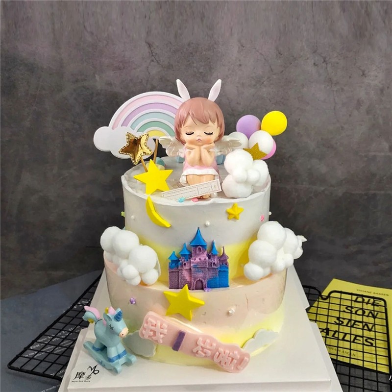 儿童安妮周岁女孩子生日蛋糕公主款天使两岁宝宝全国同城配送 x款双层