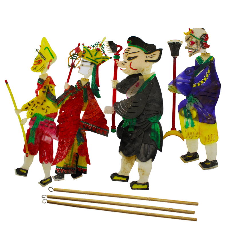 萬(wàn)泉 動(dòng)感皮影戲材料包皮影人偶道具親子手工制作diy兒童玩具 西游記4人組（帶劇本+錄音）