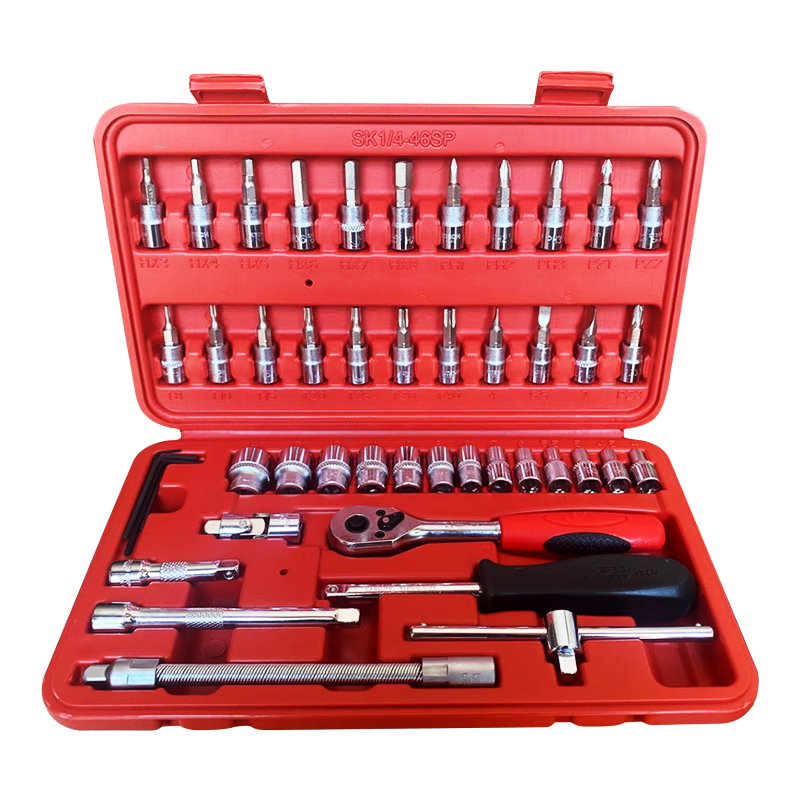 捷科JETECH工具46件套1/4系列套筒组套工具小棘轮套装 sk1/4-46sp