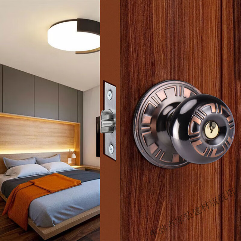维诺亚球形锁房间卫生间通用型门锁室内卧室高级红铜锁木门铝合门铁
