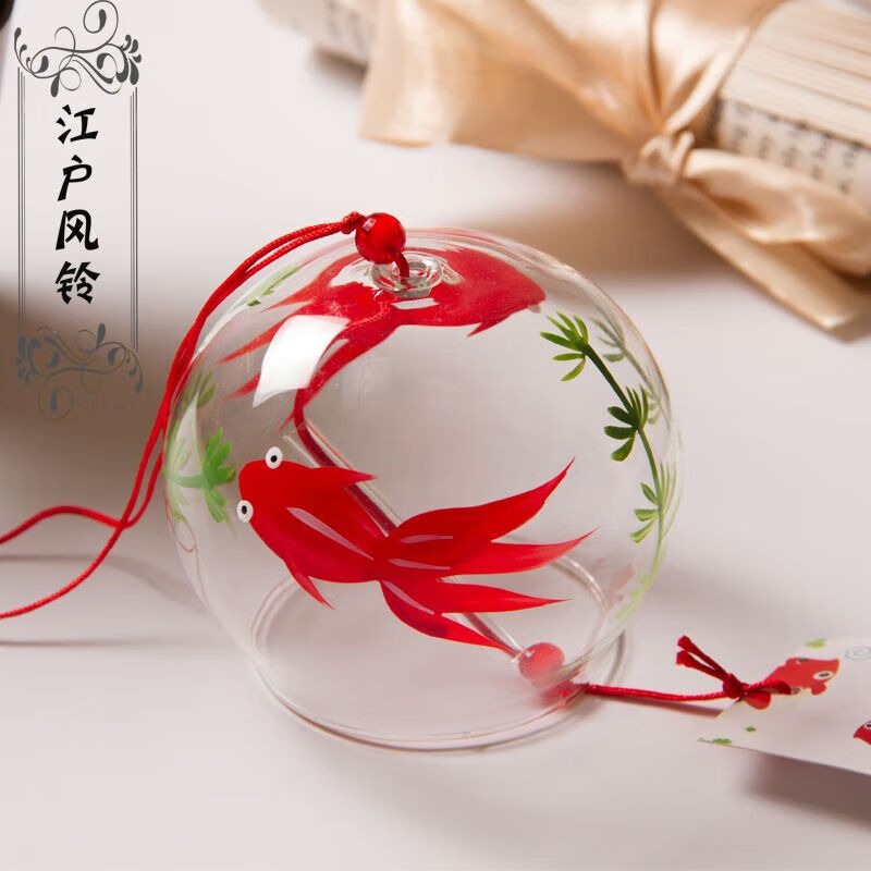 风铃小清新挂饰透明原创和风樱花许愿手工小礼品森系古风 彩绘金鱼