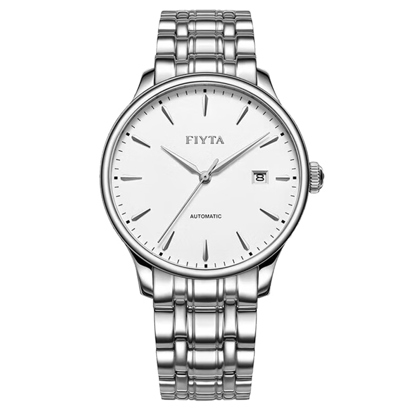 飛亞達（FIYTA）Hunter系列簡(jiǎn)約時(shí)尚全自動(dòng)機械表防水皮帶男女士手表情侶生日禮物 黑盤(pán)鋼帶男款DGA20000.WBW