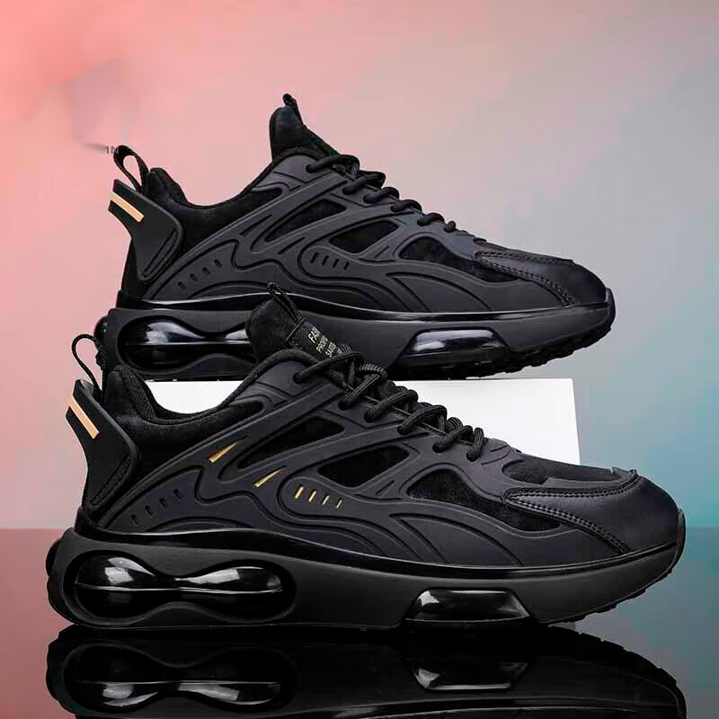 多威(do-win)tpab运动鞋男鞋夏季男士黑色透气软底网面跑步鞋运动休