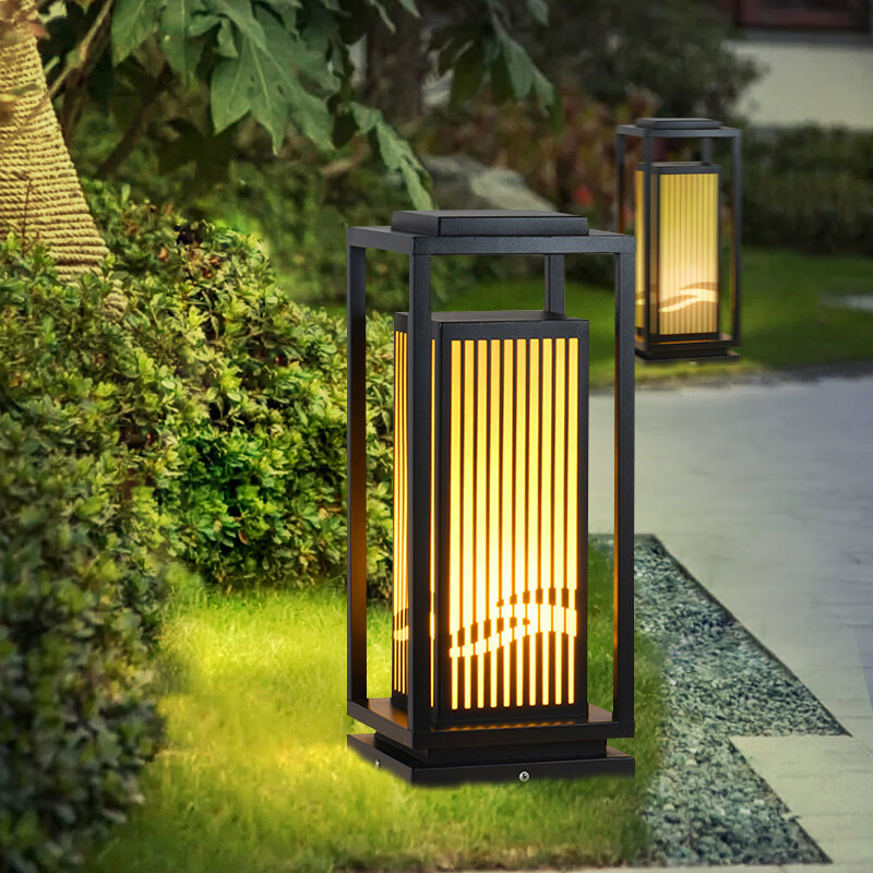 聚毅太阳能草坪灯庭院景观灯户外防水新中式草地灯花园别墅公园庭院灯