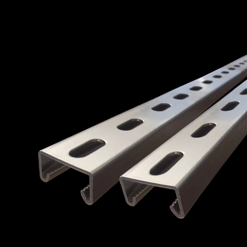 定制多孔带镀锌c型钢型材灯槽架托架设备支架超市吊顶消防抗震桥 镀锌