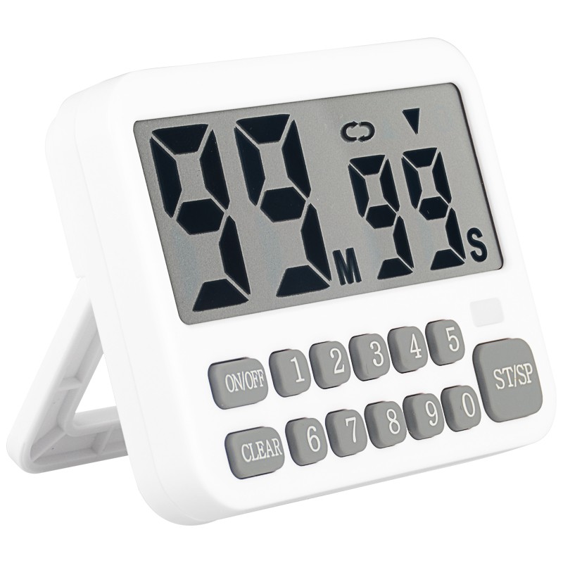 汉时（Hense）计时器 创意简约LED电子闹钟厨房书房定时器倒计时秒表HT02 白色99分99秒