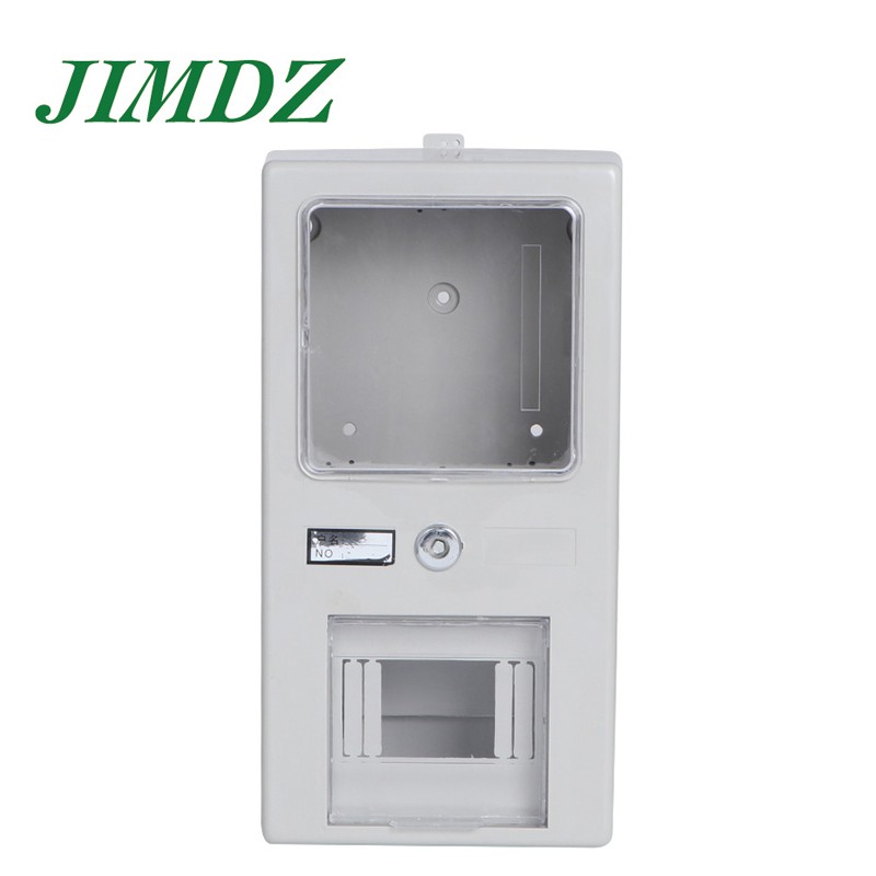 JIMDZ 透明电子电表箱 单相一户插卡电表箱 带锁空开箱回路塑料强电箱 加厚明装箱 透明盖电表箱