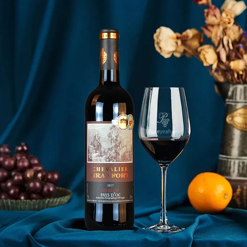 嘉洛潘法国原瓶进口红酒骑士半干型梅洛红葡萄酒