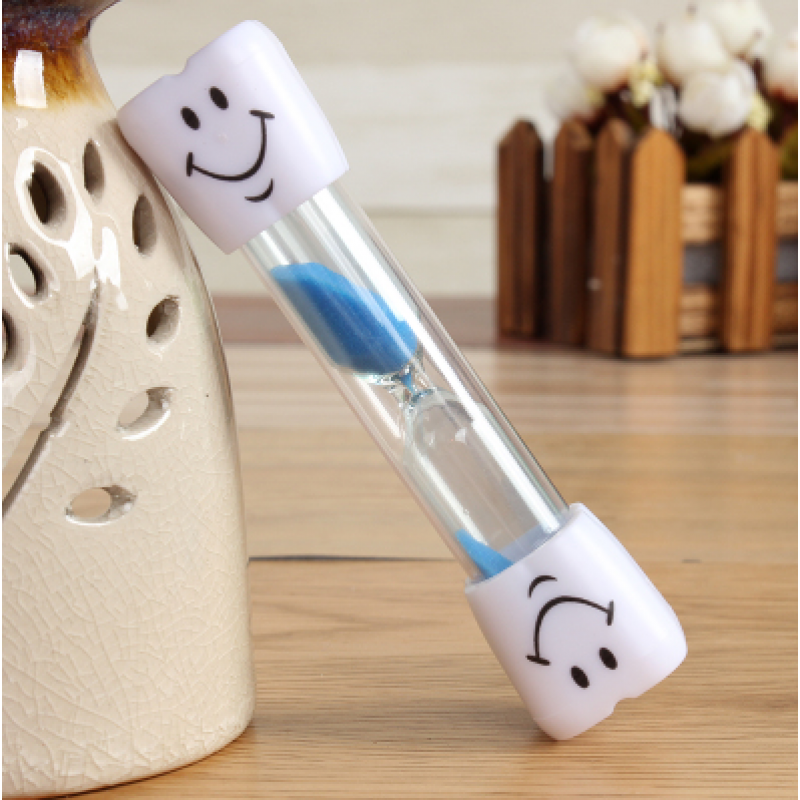 笑脸牙齿沙漏计时器3分钟三分钟沙漏 儿童刷牙计时器 笑脸蓝色