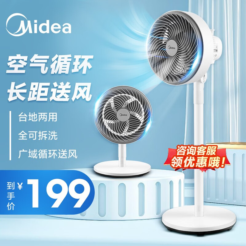 美的（Midea）空气循环扇风扇电风扇家用立式节能落地扇风扇安静低噪卧室宿舍台式摇头 电扇 小型属于什么档次？