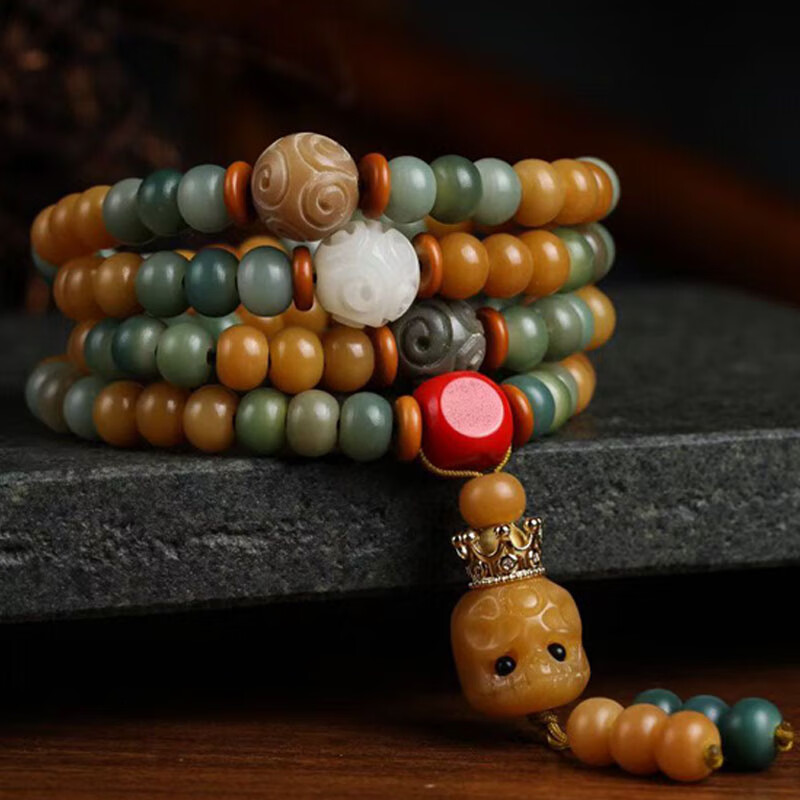 多宝菩提根6/8手串搭配糖果回纹珠保平安送礼自戴