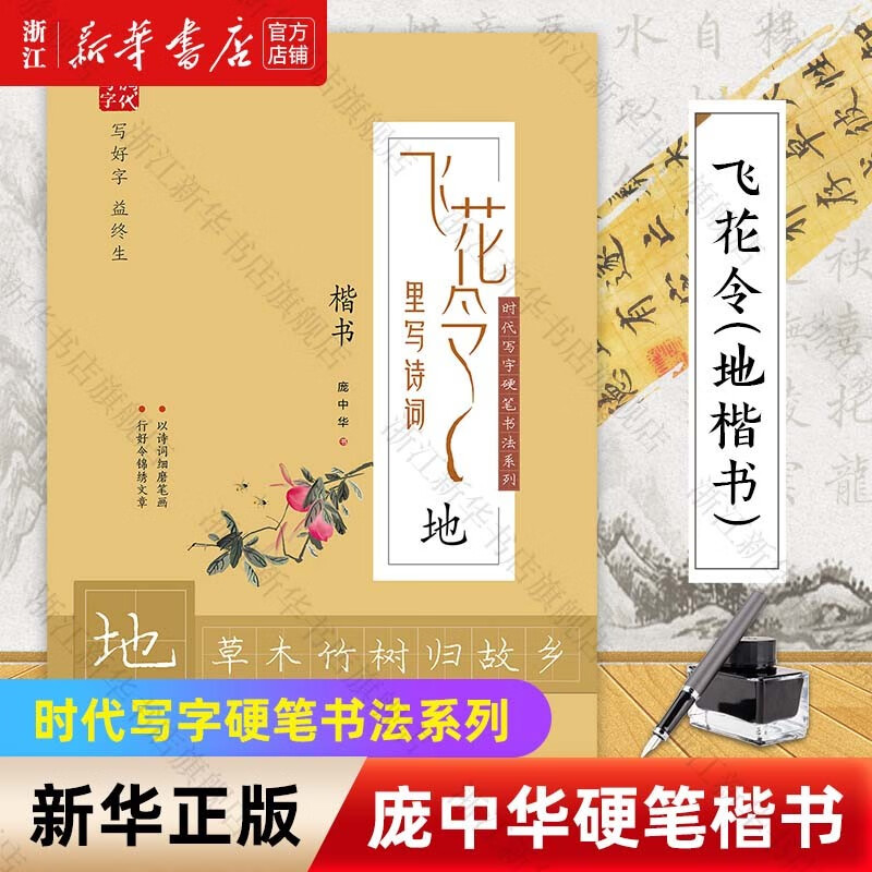 庞中华硬笔书法系列 飞花令里写诗词楷书春夏秋冬天地山水动静人心钢笔字帖 地（楷书）