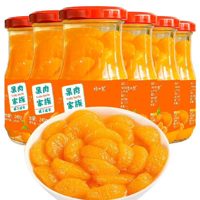 琼皇品牌方便食品|糖水橘子罐头价格走势,口感甜润多汁
