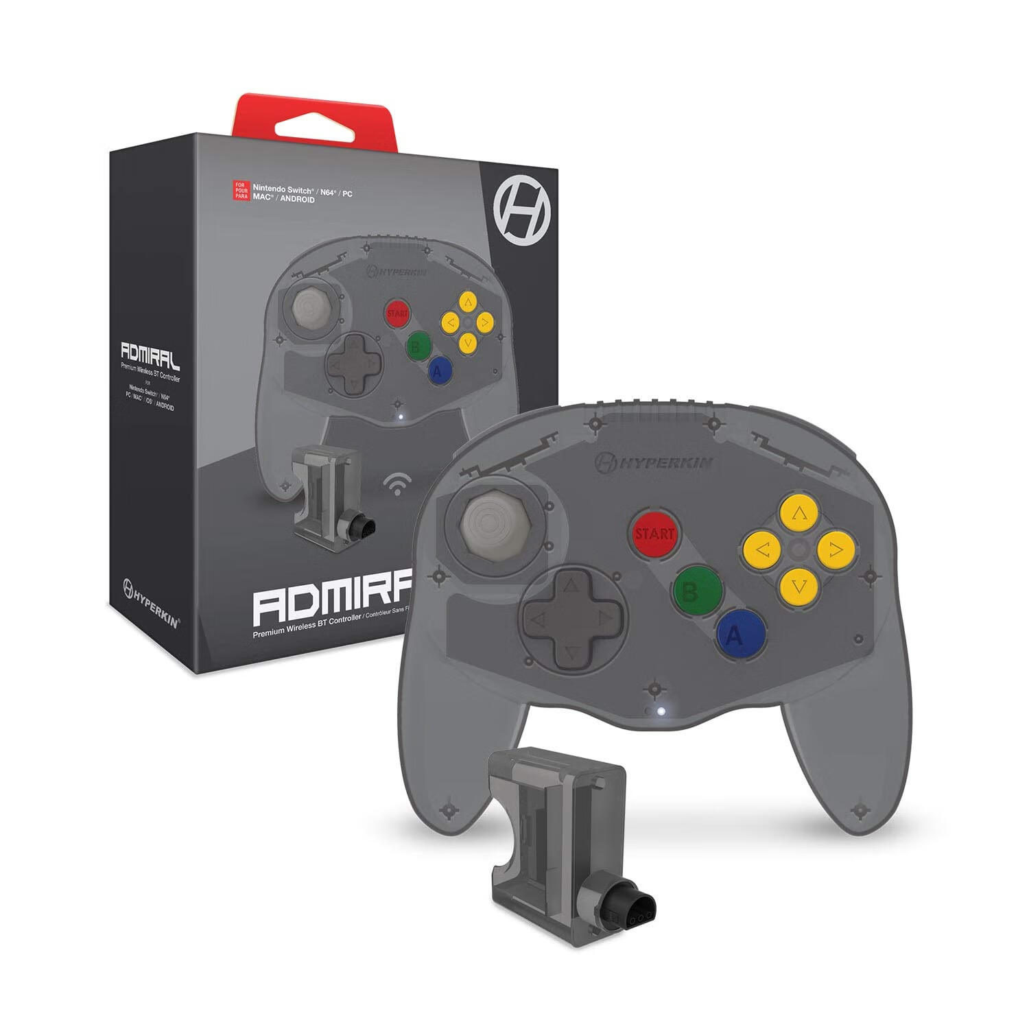 hyperkin n64无线蓝牙手柄 人体工学设计 10键摇杆控制器 6小时续航