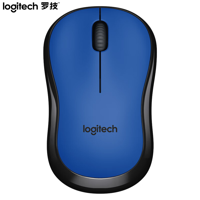 罗技（Logitech）M220 静音鼠标 无线鼠标 办公鼠标 对称鼠标 带无线微型接收器 蓝黑色