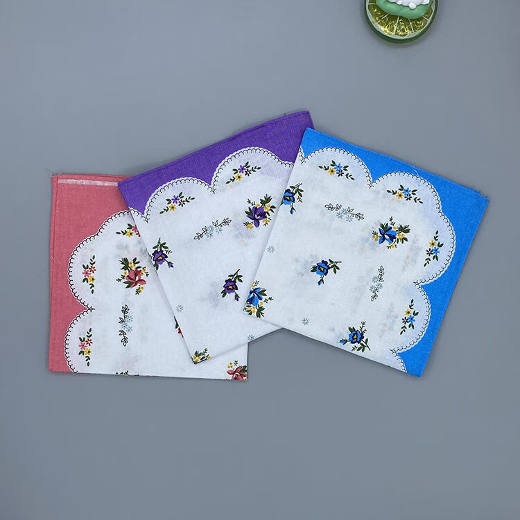 唐知玥手帕男士老式女士月牙边全棉擦汗手帕小碎花印花手绢擦汗巾幼儿