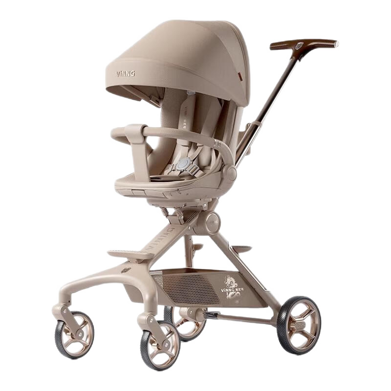 VINNG维尼可Q11遛娃神器高景观可坐可躺婴儿车轻便折叠溜娃车 Q11维尼金