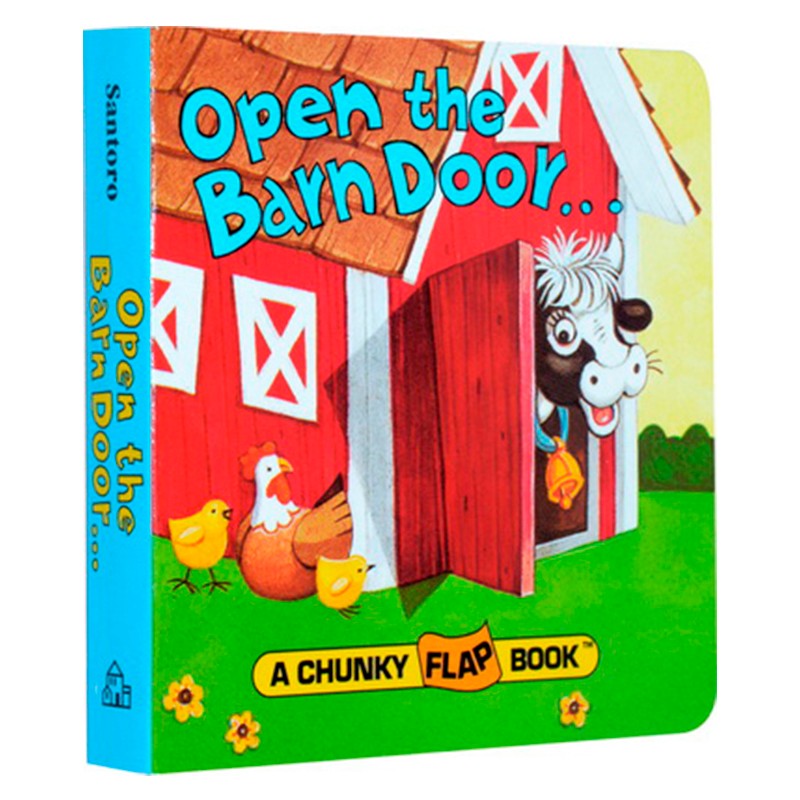 英文原版 Open The Barn Door Find a Cow 农场动物认知拟声词趣味手掌翻翻书 0-3岁幼儿亲子启蒙早教读物