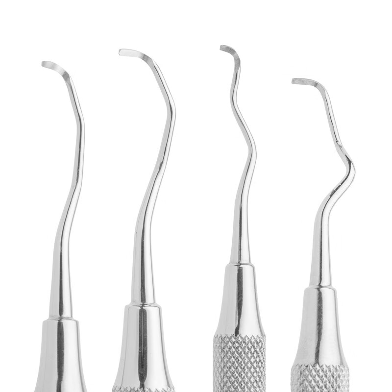 牙周刮治器双头实心圆柄牙结石去除器剔除牙垢牙齿洁牙器 1-2 双头