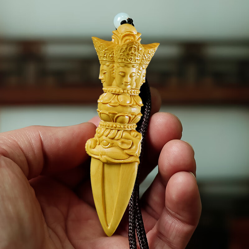 黄杨木雕金刚降魔杵实木手把件男士随身把玩工艺品饰品文玩手玩件