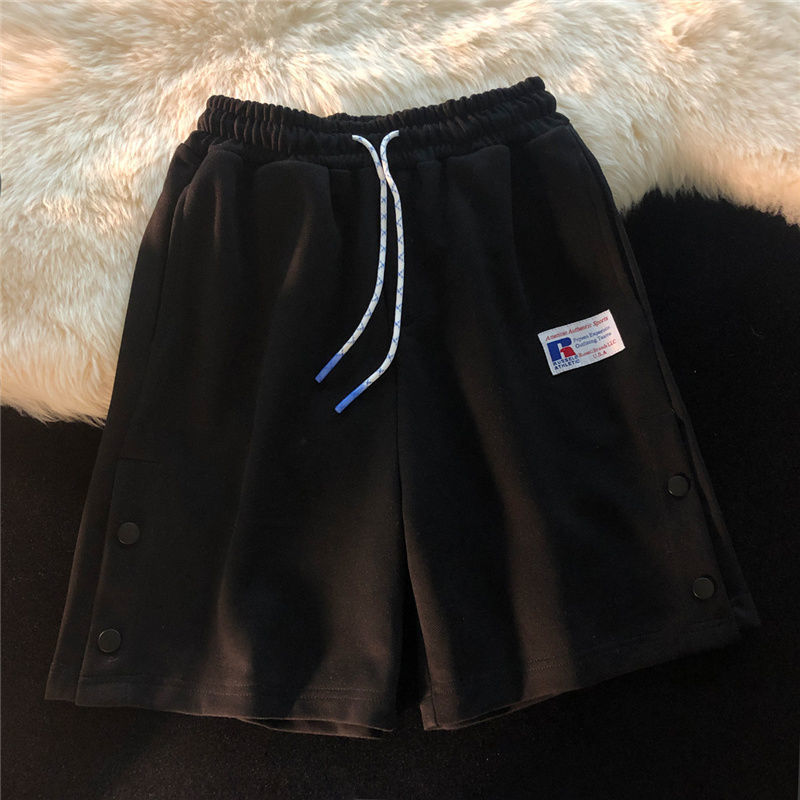 初中生夏天半短裤外穿女生半截裤女学生夏季百搭高腰排扣学院风运动