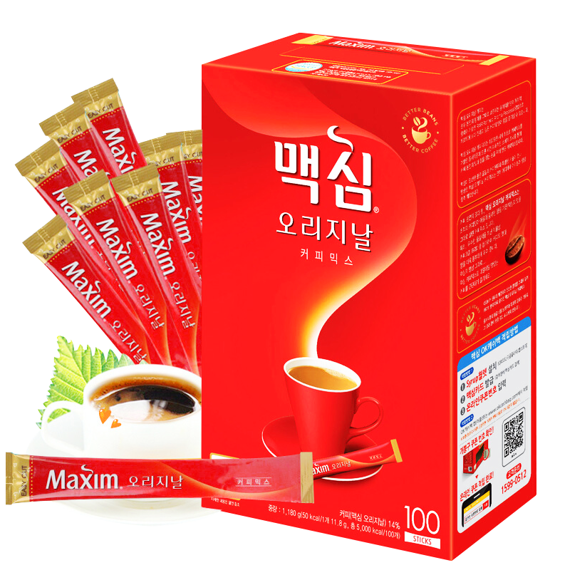 麦馨 韩国咖啡进口麦馨咖啡100条maxim速溶咖啡原味三合一大包装好喝的咖啡