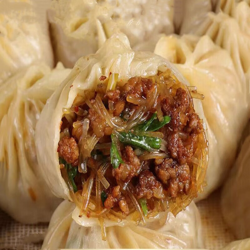 潼鑫美  香辣水晶粉丝薄皮包早餐小笼包 俊杰薄皮香辣粉丝包【1斤15个