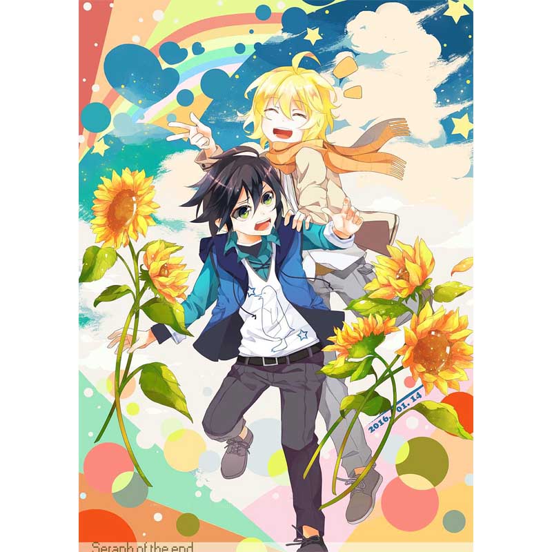 狼天影 终结的炽天使海报百夜米咖尔墙贴纸出租房宿舍自粘贴画超大