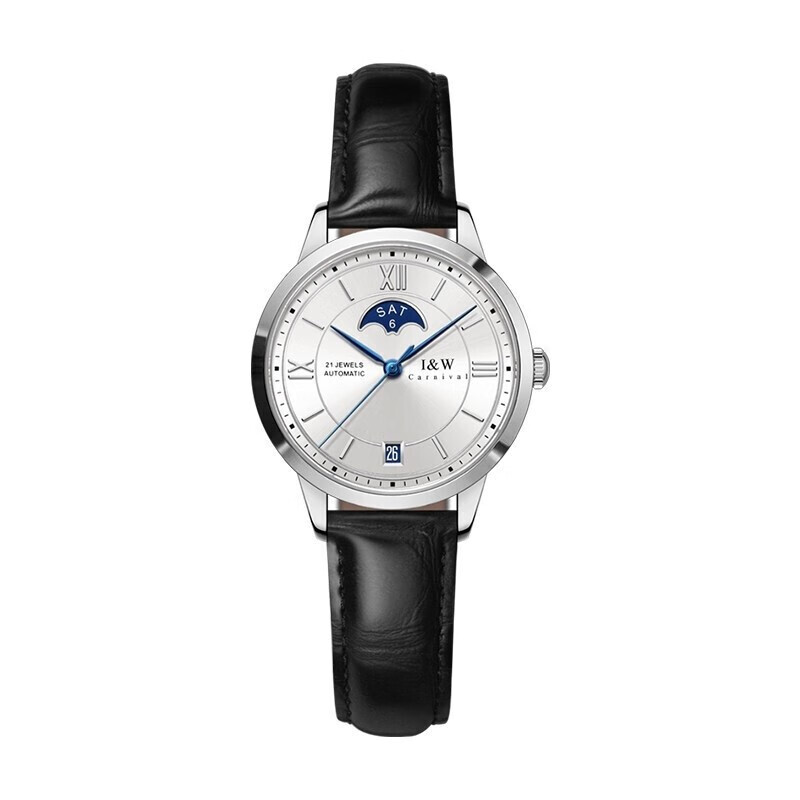 i&w carnival hwguoji瑞士iw皇家系列全自动防水超薄双日历月相机械