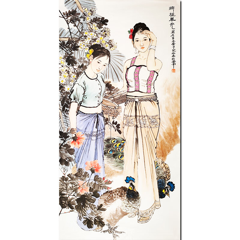 当代著名水墨画大师 葛芝山【旖旎风光】名家手绘精品人物国画 四尺