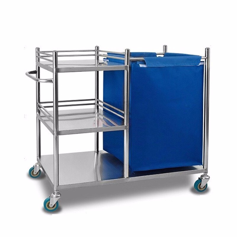 医用不锈钢护理车 三层护理车 豪华污物车 医院晨护车 垃圾车被服车