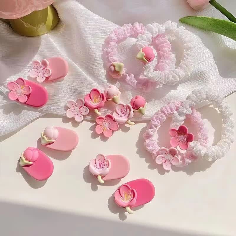 日韩桃粉色系爱心花朵发夹可爱少女心刘海夹 12件套高性价比高么？