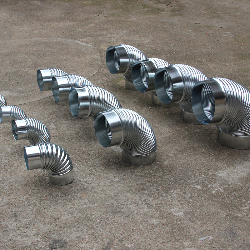 扑哩扑剌白铁皮弯头镀锌螺纹90度弯头烟筒通风排头烟管道弯头 直径6