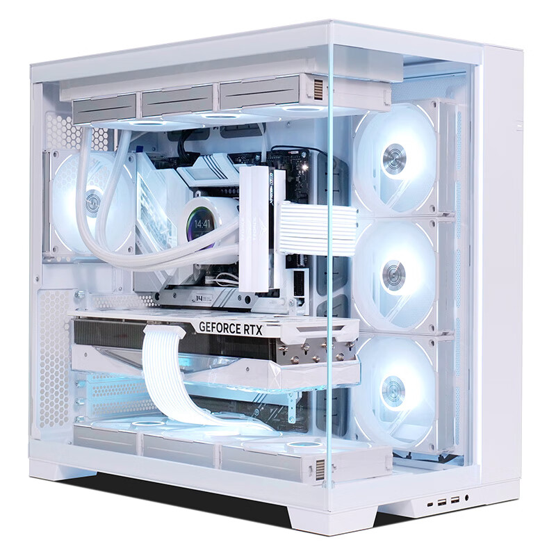 LIANLI联力包豪斯EVO全视版白色 无立柱海景房台式电脑机箱 双面玻璃/EATX大箱/三面水冷位/支持4090显卡