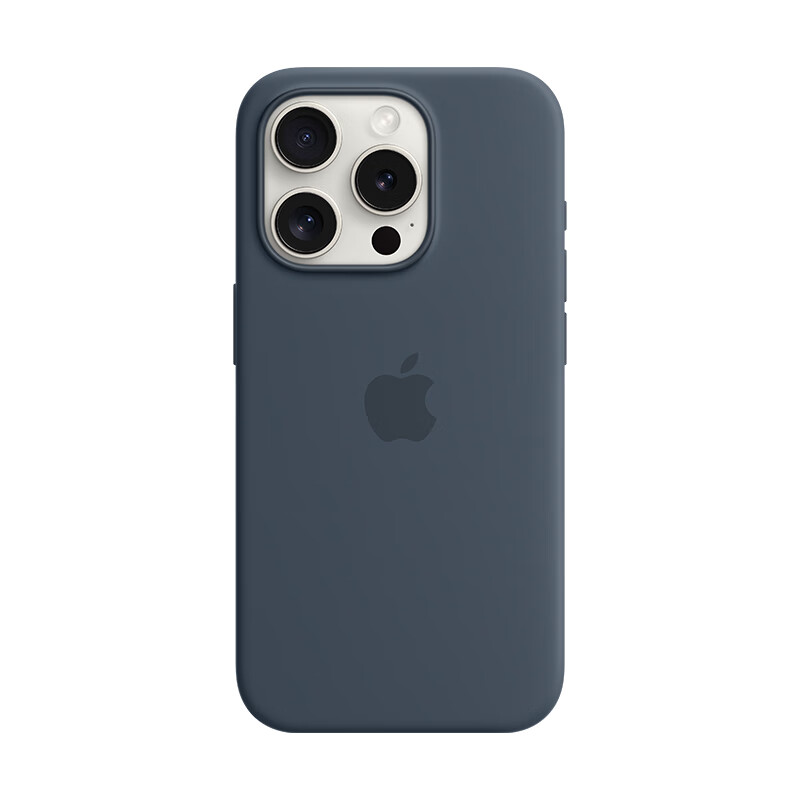 Apple iPhone 15 Pro 专用 MagSafe 硅胶保护壳 - 风暴蓝色 MT1D3FE/A*企业专享