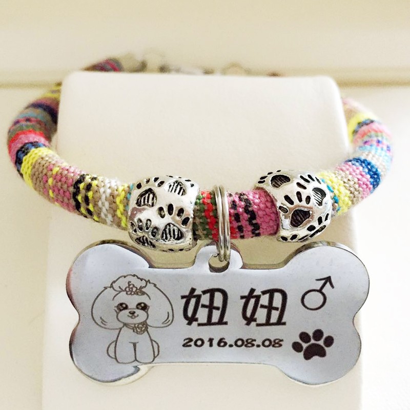 SLPC狗牌定制身份牌小型犬泰迪博美挂牌项圈铃铛刻字猫吊牌防走失饰品 黄色民族风+名牌 S-小型（3到20斤可用）怎么样,好用不?