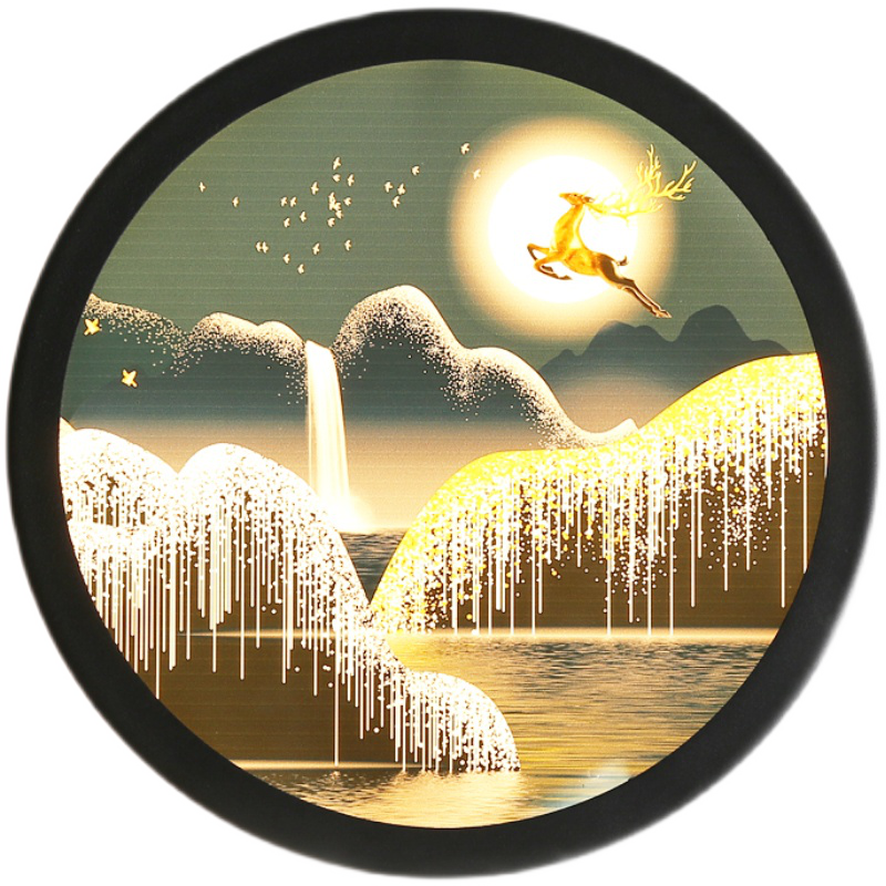卡夢爾 現(xiàn)代簡約客廳沙發(fā)背景墻裝飾壁畫燈臥室床頭壁燈藝術(shù)過道走廊燈 麋鹿款/三色變光/24CM