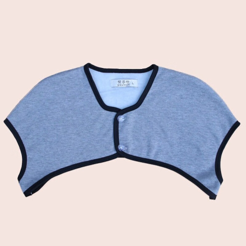 纯棉加厚睡觉保暖月子哺乳护肩衣肩膀防冻披肩坎肩半身衣春夏 新款黑