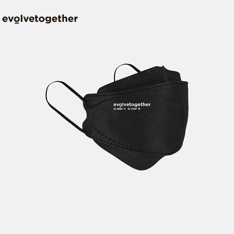 evolvetogether kn95柳叶形口罩活性炭层过滤六层防护3d立体口罩成人