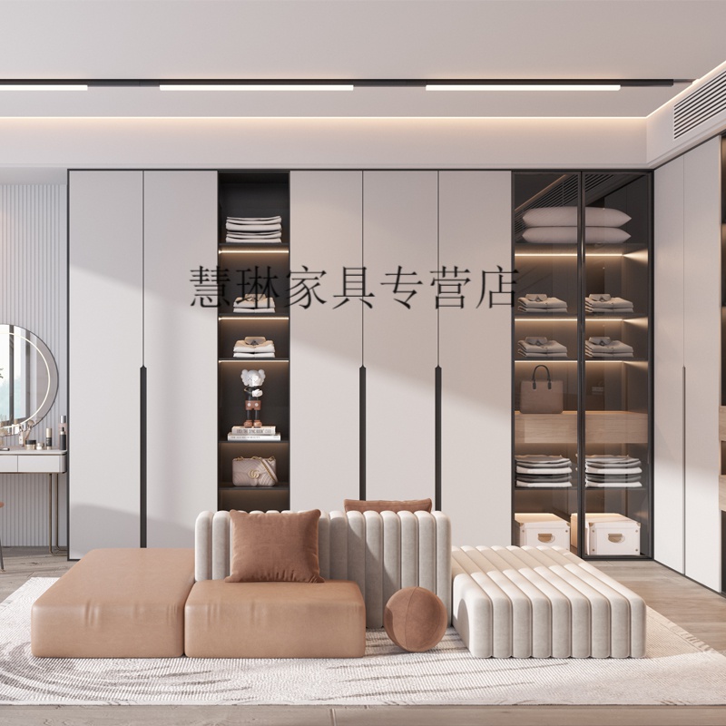 全铝全铝家具全屋定制现代简约家用衣橱卧室衣帽间整体收纳铝合金衣柜