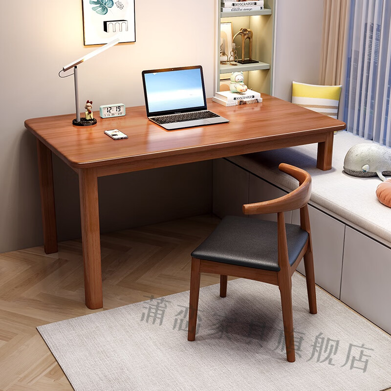 蒲恋 阳台书桌木飘窗书桌工作台阳台改造笔记本电脑桌长短腿高低脚