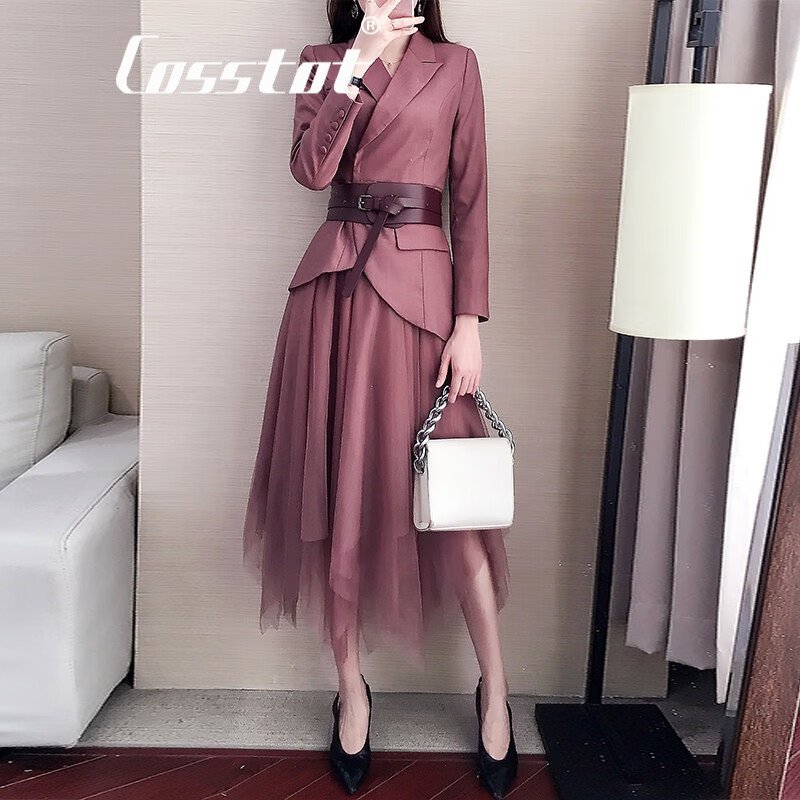 卡思彤(cosstot)品牌高端女装 初秋连衣裙潮早秋季新款高冷系成熟气质