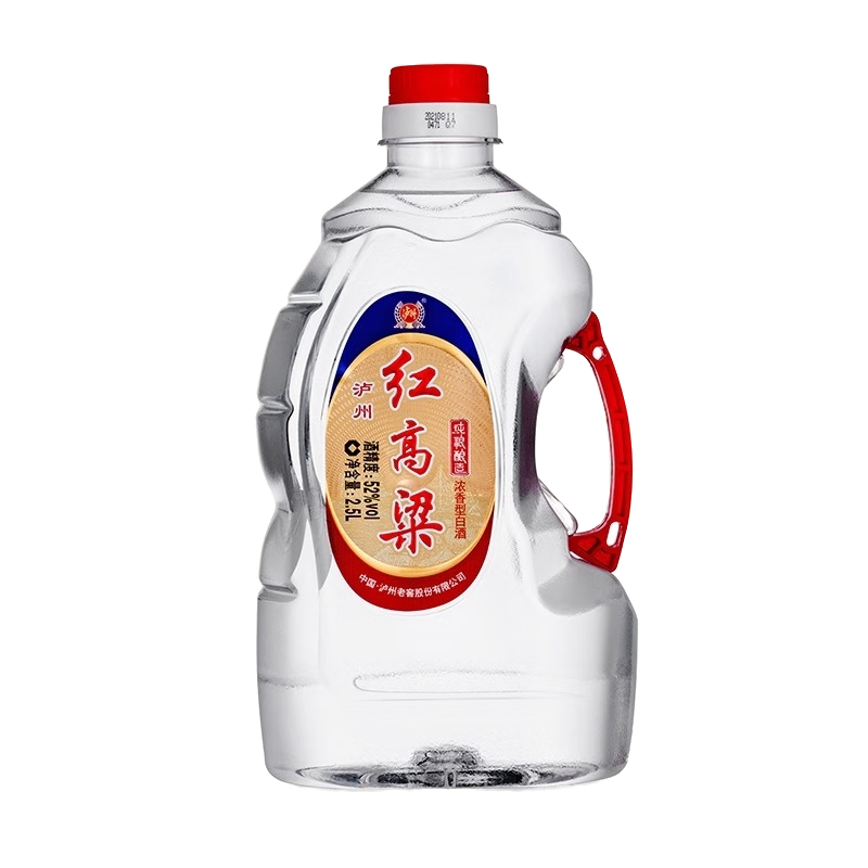 瀘州老窖 紅高粱酒 濃香型白酒  52度2.5L 純糧泡酒自飲
