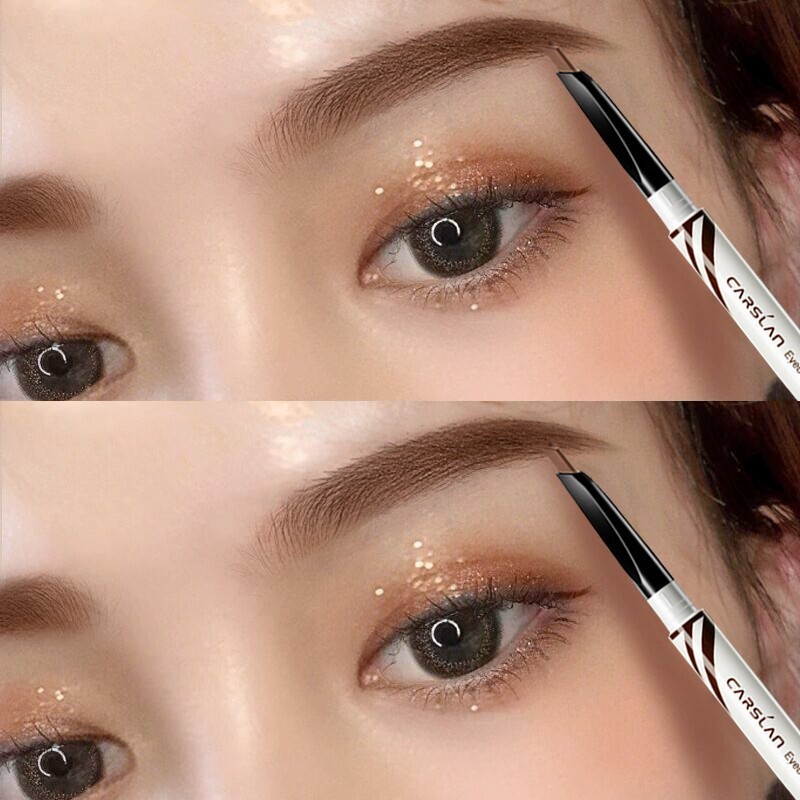 不晕染自动眉笔一字眉画眉男女初学者通用 02深褐色 替换芯 小台镜