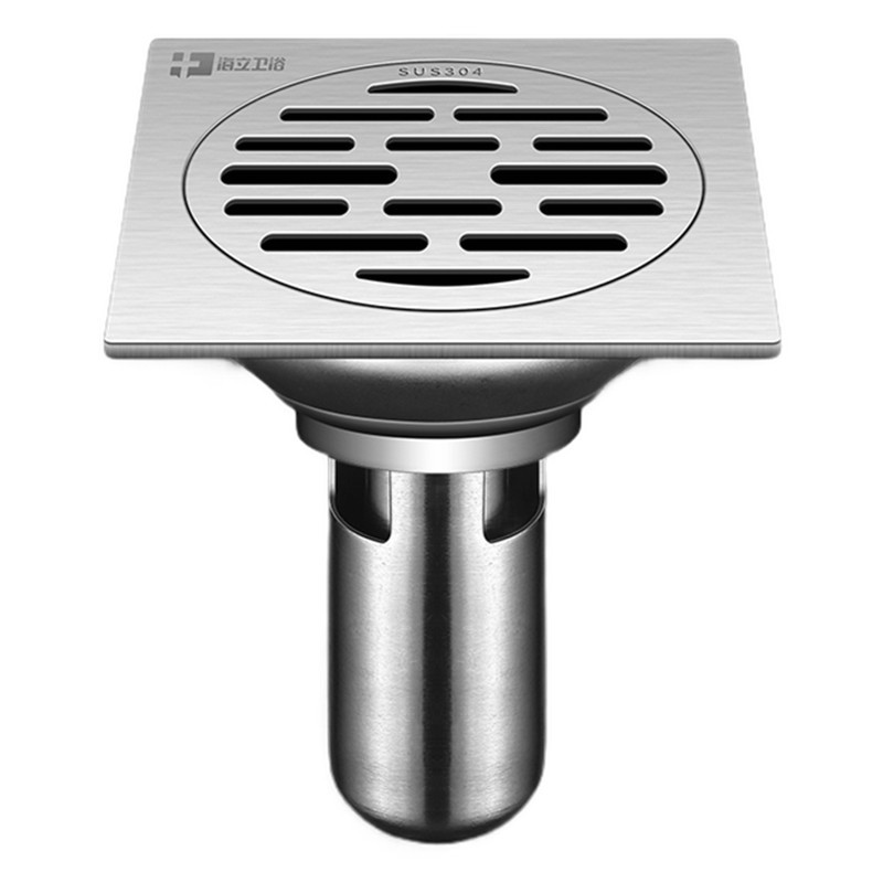 海立304不锈钢地漏防臭翻板超薄深水封淋浴大排量卫生间阳台洗衣机